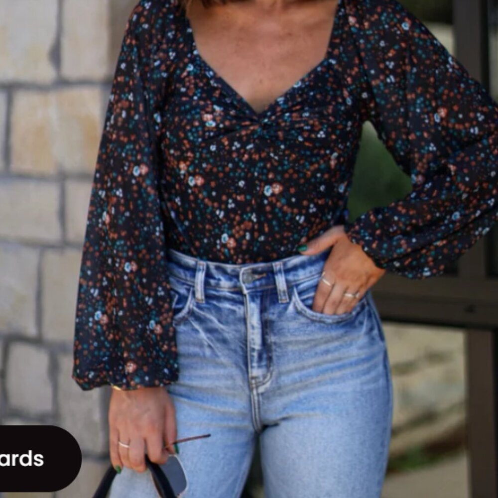 Black Floral Body suit